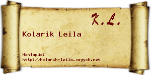 Kolarik Leila névjegykártya